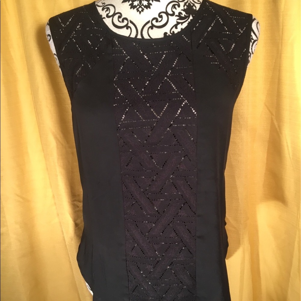 Banana republic black lace tunic top